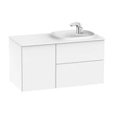 Bathroom Vanity Unit with Basin Derecho con 2 Cajones y Una Puerta Beyond de 100 cm Colección Unik Gloss White Roca