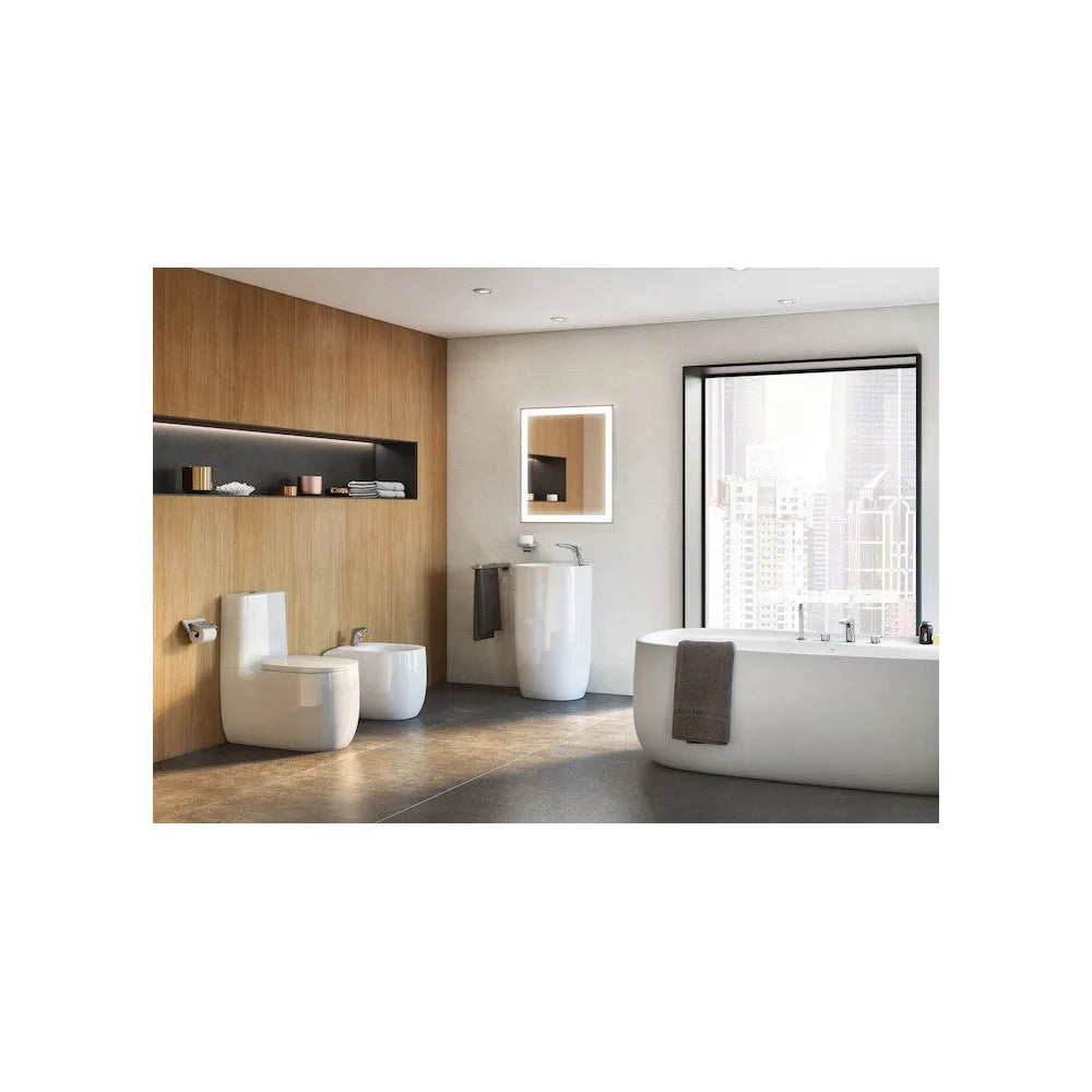Inodoro completo con tecnología Rimless de 70,5 cm fabricado en porcelana de color blanco Beyond Roca - Vista 3