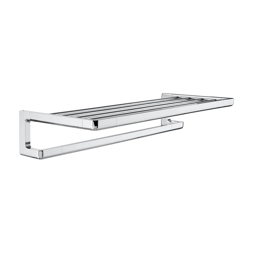 Portatoallas con toallero de 60 cm fabricado en metal con acabado brillante Tempo Roca - Vista 1