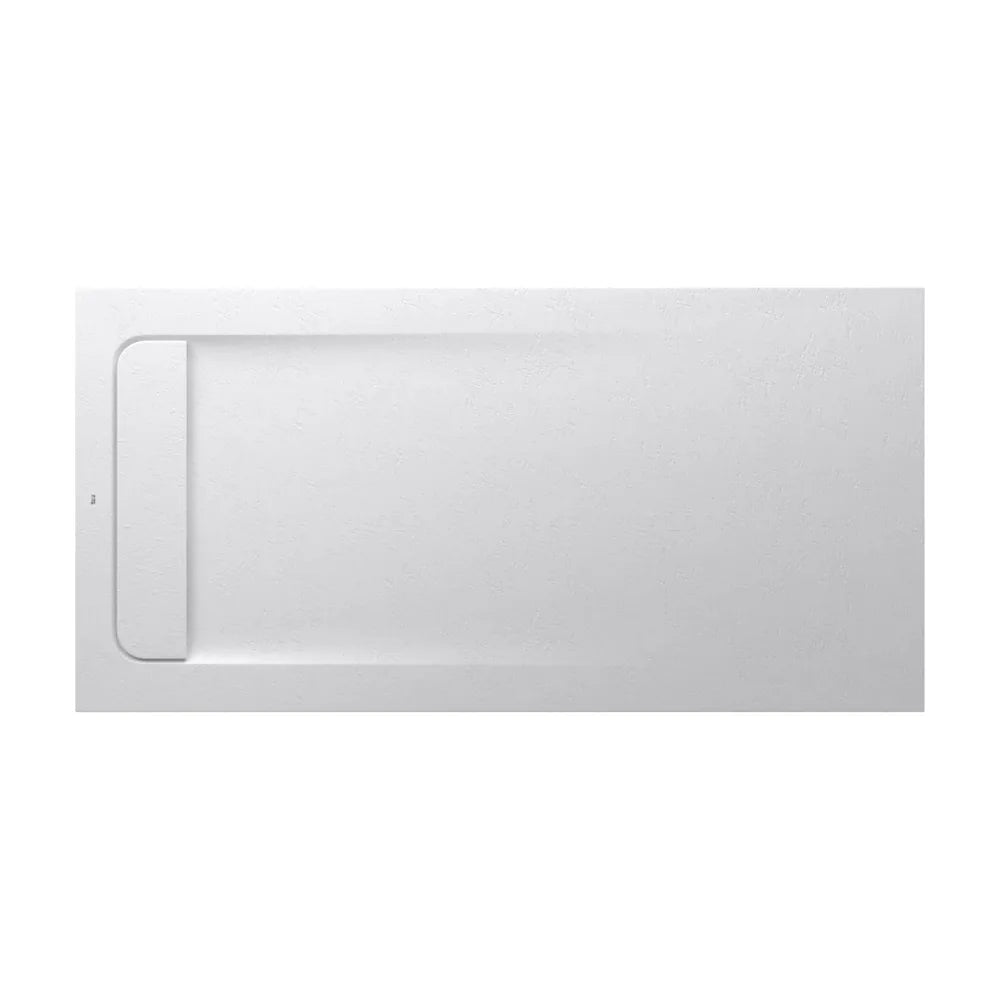 Plato de ducha rectangular extraplano texturizado con un acabado en color blanco Aquos Roca - Vista 1