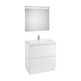 Conjunto de Baño con Espejo Led de 80 cm Colección Lander Gloss White Roca