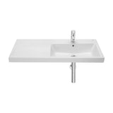 Lavatório Mural de Porcelana Esmaltada Com Cuba Lateral Com Acabamento Branco Alter - Aqua 100 cm Roca