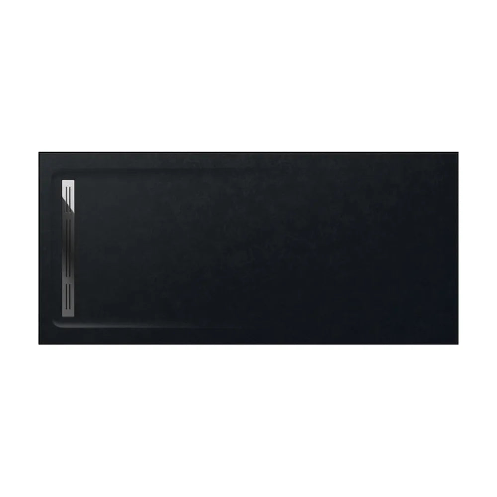 Plato de ducha de stonex con diseño rectangular extraplano en acabado color negro Aquos Roca - Vista 1
