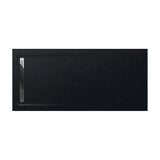 Plato de Ducha de Stonex con Diseño Rectangular Extraplano Aquos Negro Roca