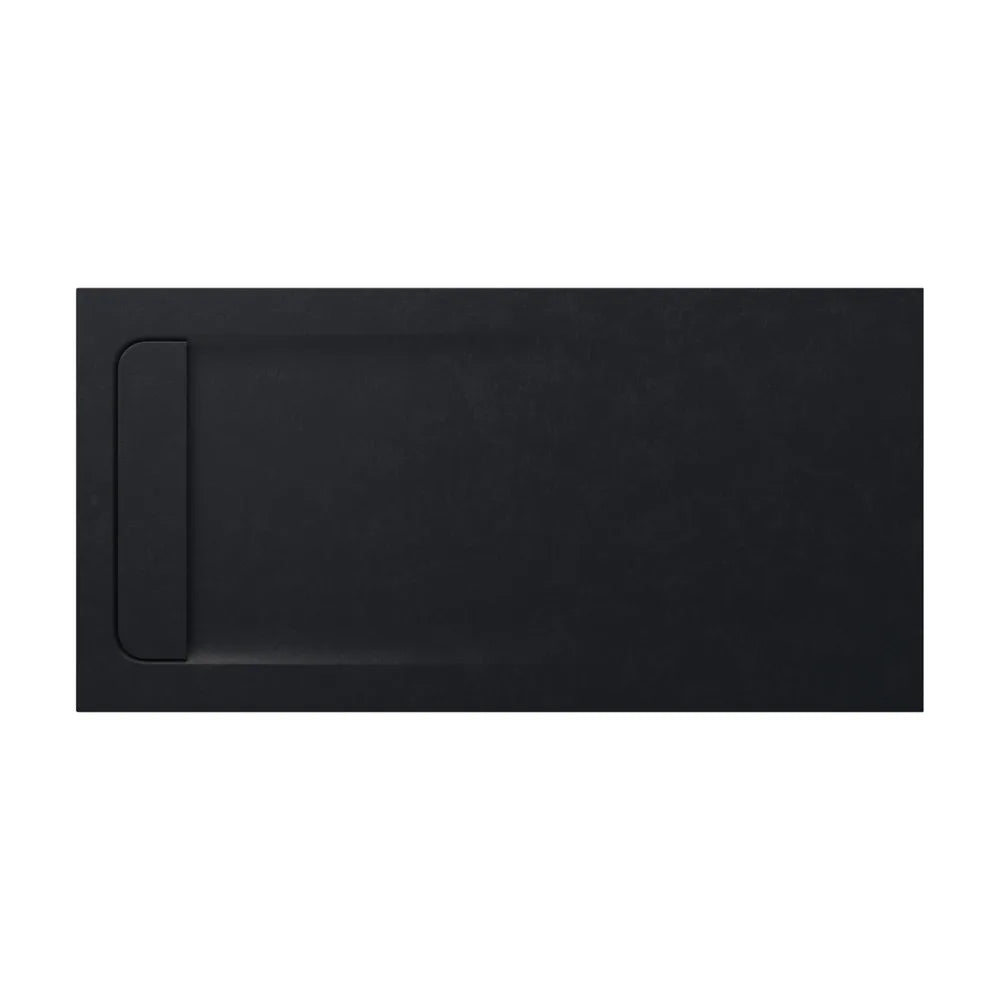 Plato de ducha de stonex con diseño rectangular extraplano en acabado color negro Aquos Roca - Vista 3