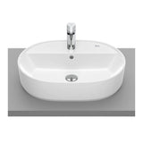 Lavabo Sobre Encimera Blanca con Rebosadero Round The Gap Round 55x40cm Roca