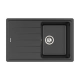Fregadero de Carga Mineral con Escurridor en Quarzex Bergen Negro Roca