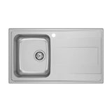 Fregadero de Acero Inoxidable con Escurridor a la Derecha en Budapest Cromo Roca