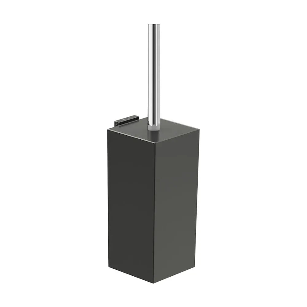 Escobillero de pared fijo para baño con un acabado en color negro mate Rubik Roca - Vista 1