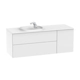 Bathroom Vanity Unit with Basin Izquierdo Ancho con 2 Cajones y 1 Puerta Beyond de 140 cm Colección Unik Gloss White Roca