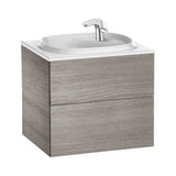 Meuble de Salle de Bains Avec Plan Vasque Et 2 Tiroirs Couleur Chêne Beyond Unik 60 cm Roca