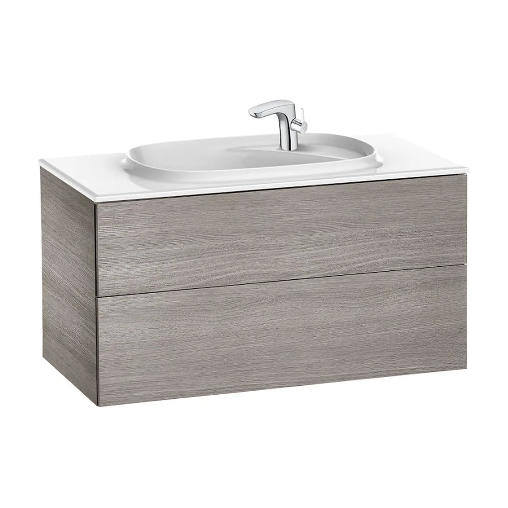 Mueble de Baño con Lavabo Cerámico y 2 Cajones Beyond de 100 cm Colección Unik Roble Roca - Vista 1