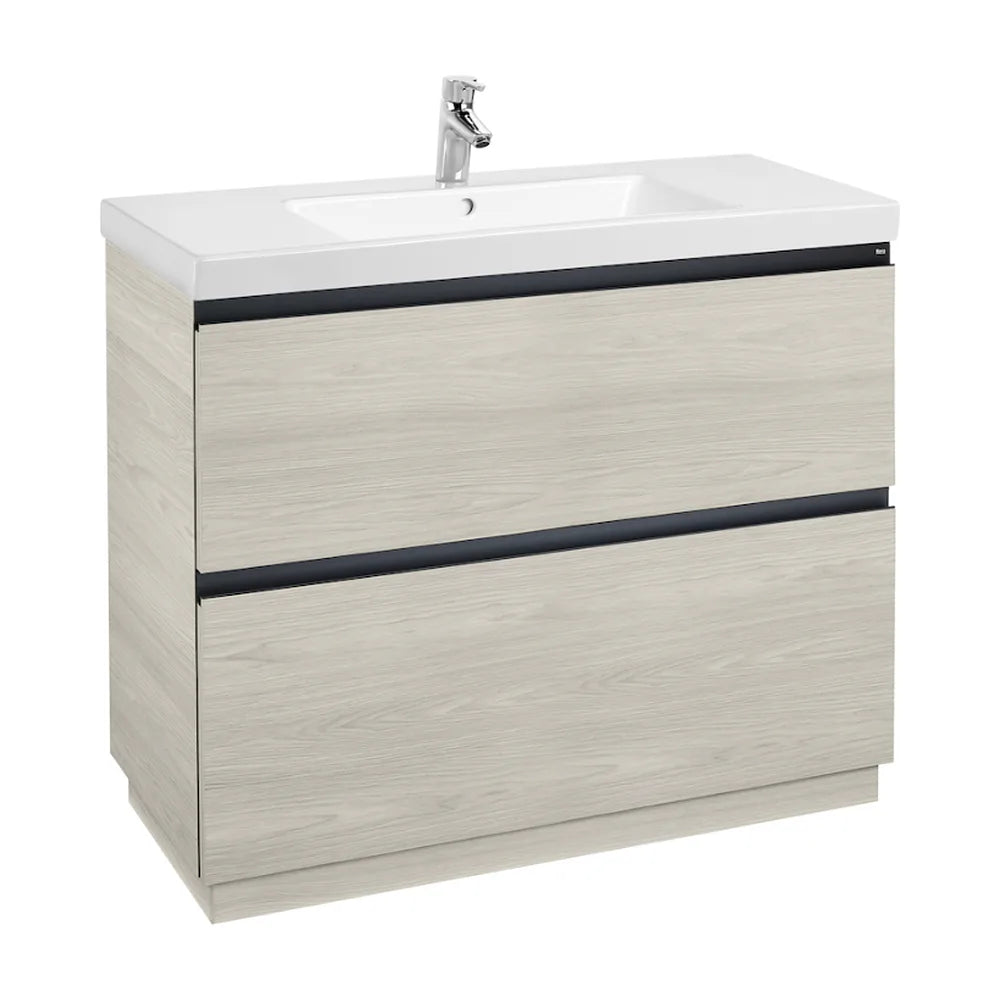 Mueble de Baño con Lavabo y 2 Cajones Nórdico Lander de 100 cm Colección Unik Fresno Roca - Vista 1