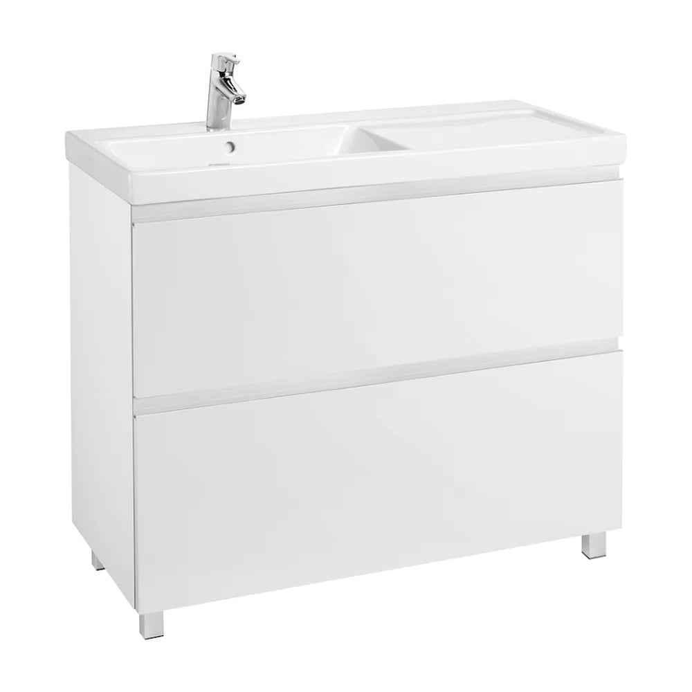 Mueble de Baño con Lavabo Izquierdo y 2 Cajones Lander de 100 cm Colección Unik Blanco Brillo Roca - Vista 2