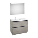 Bathroom Set with Left-Hand Washbasin 100 cm Lander Collection Oak Roca