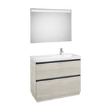 Conjunto de Baño with Basin Derecho Nórdico de 100 cm Colección Lander Fresno Roca