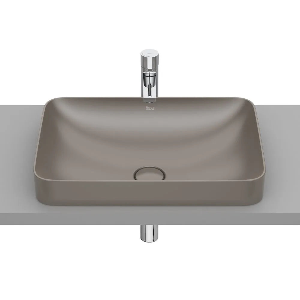 Lavabo encastrado de fineceramic con un acabado en color café Inspira Square Roca - Vista 1