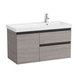Bathroom Vanity Unit with Basin Derecho Formado por 2 Cajones y 1 Puerta Domi de 100 cm Colección Unik Roble Roca