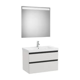 Conjunto de Baño con 2 Cajones Gris Ártico de 80 cm Colección Domi Roca