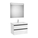 Bathroom Set with 2 Drawers 60 cm Domi Collection Gloss White Roca