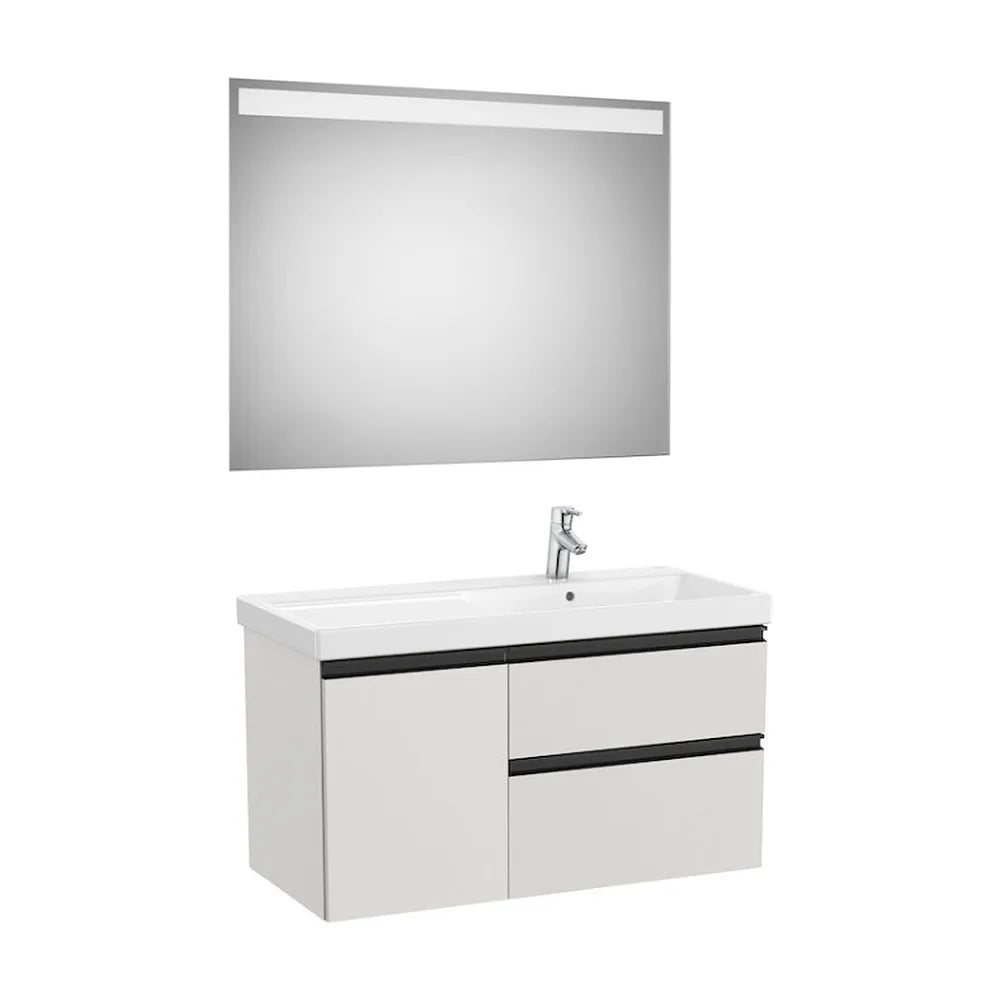 Conjunto de Baño con Lavabo Derecho Gris Ártico de 100 cm Colección Domi Roca - Vista 1