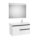 Bathroom Set with Right-Hand Washbasin 100 cm Domi Collection Gloss White Roca
