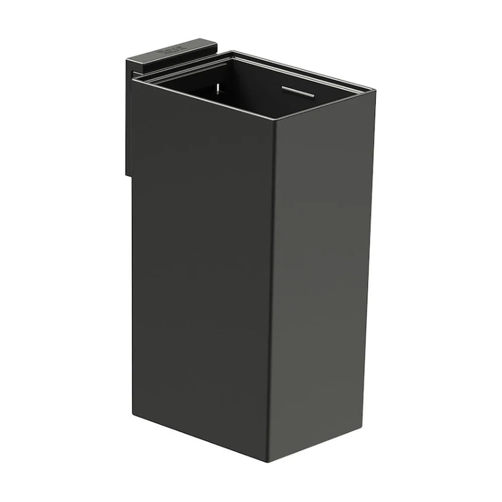 Portavaso y vaso de pared para baño con un acabado en color negro mate Rubik Roca - Vista 1