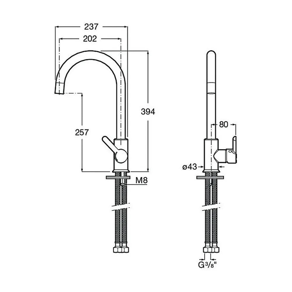 Conjunto de fregadero de acero inoxidable y grifo de cocina monomando Porto Roca - Vista 3