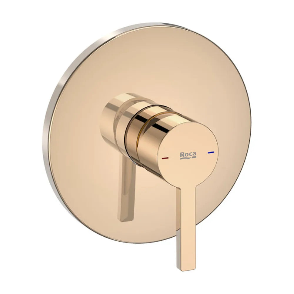 Grifo de ducha con diseño de base circular en acabado color oro rosado Naia Roca - Vista 1