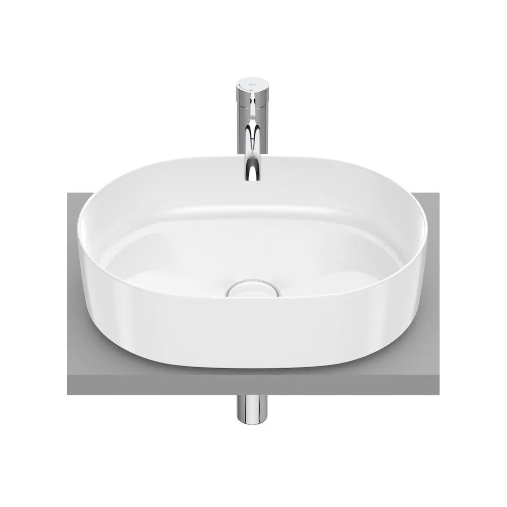 Lavabo hecho en fineceramic de 50 cm con un acabado en color blanco Round Inspira Roca - Vista 1