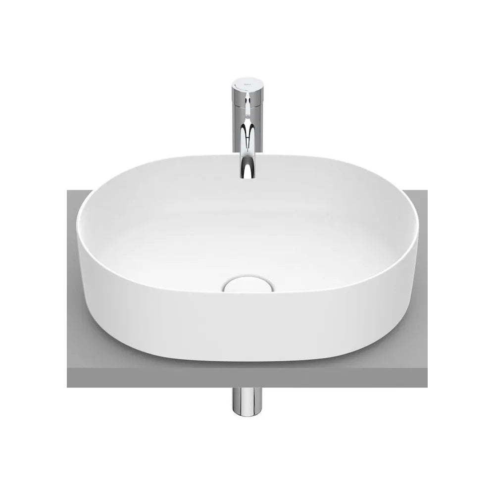 Lavabo de fineceramic de 50 cm con un acabado en color blanco mate Round Inspira Roca - Vista 1