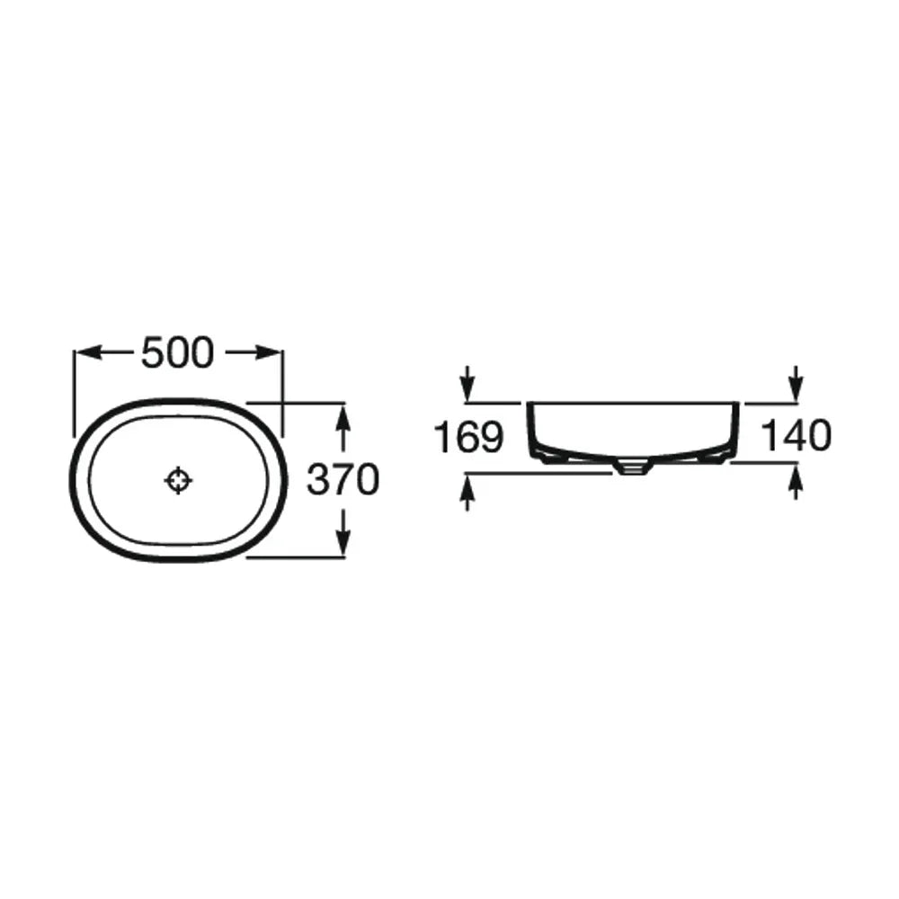 Lavabo de fineceramic de 50 cm con un acabado en color blanco mate Round Inspira Roca - Vista 4