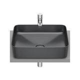 Fineceramic Washbasin Dark Grey Onix Square Inspira 50 cm Roca