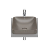 Lavabo de Encimera de Fineceramic con Diseño Cuadrado en Café Square Inspira Roca