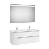 Conjunto para Casa de Banho Com Lavatório Duplo Branco Brilhante de 120 cm Colección The Gap Roca