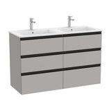 Bathroom Vanity Unit with Basin y 6 Cajones Color Gris Mate Unik de 120 cm Colección The Gap Roca