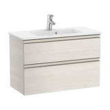 Bathroom Vanity Unit Compacto with Basin and 2 Drawers Unik de 80 cm Colección The Gap Fresno Roca