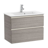 Bathroom Vanity Unit Compacto with Basin and 2 Drawers Unik de 70 cm Colección The Gap Roble Roca