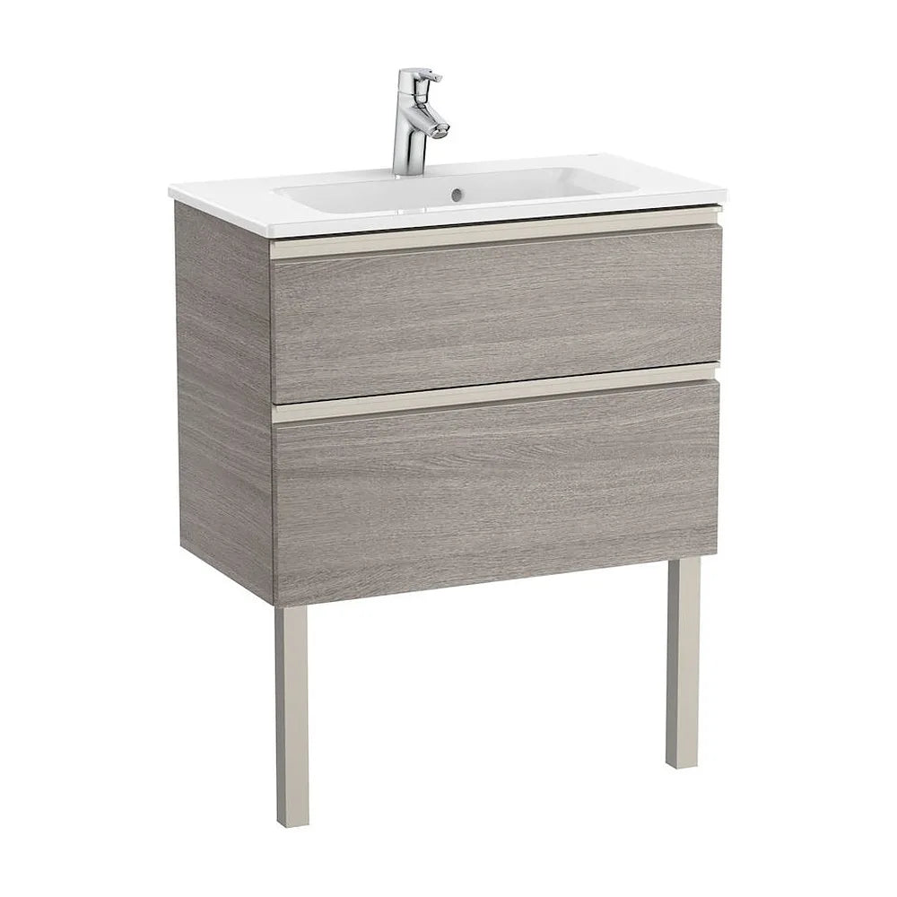Mueble de Baño Compacto con Lavabo y 2 Cajones Unik de 70 cm Colección The Gap Roble Roca - Vista 2
