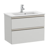 Bathroom Vanity Unit Compacto with Basin and 2 Drawers Color Gris Ártico Unik de 70 cm Colección The Gap Roca