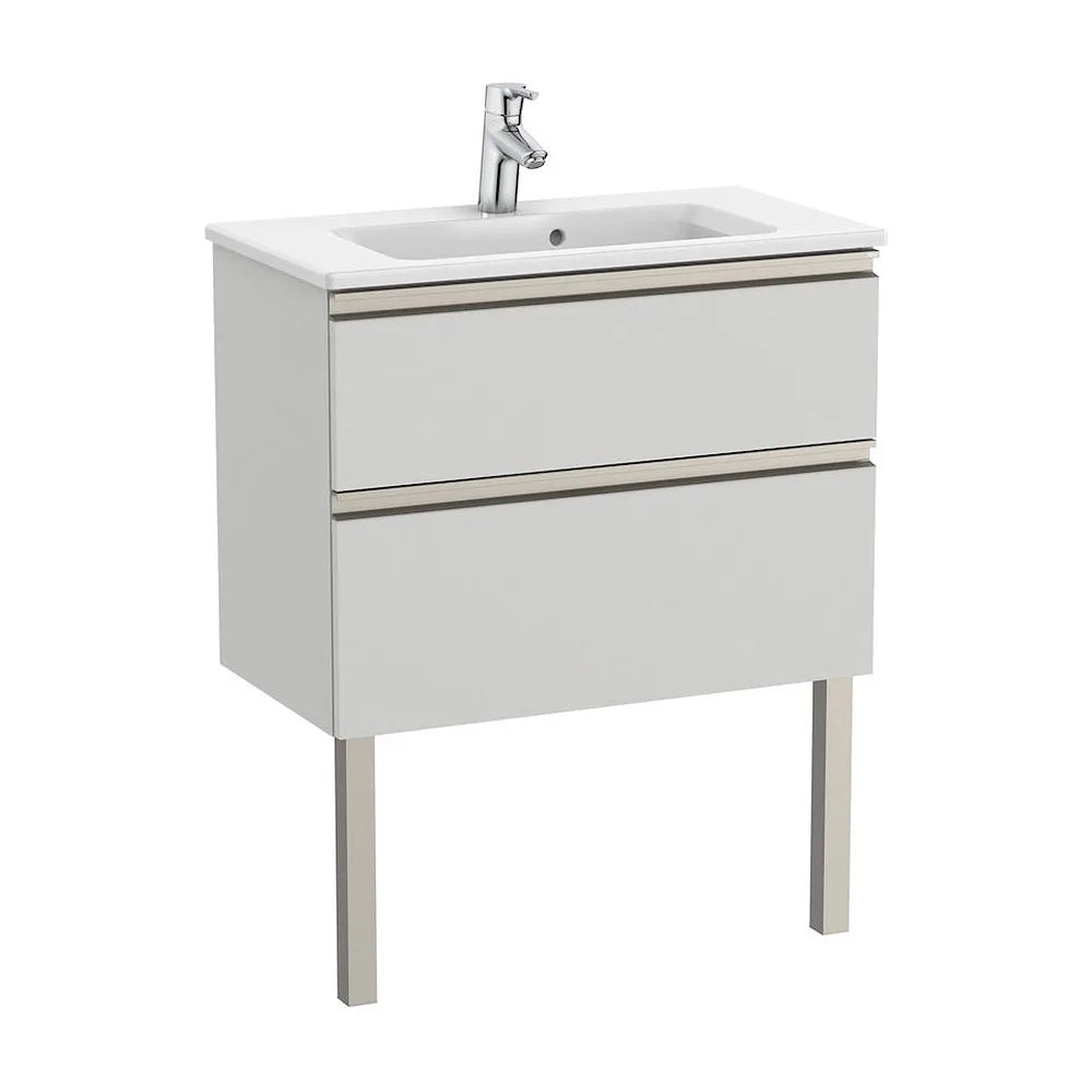 Mueble de Baño Compacto con Lavabo y 2 Cajones Color Gris Ártico Unik de 70 cm Colección The Gap Roca - Vista 2