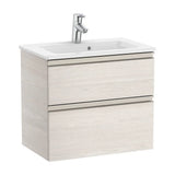 Bathroom Vanity Unit Compacto with Basin and 2 Drawers Unik de 60 cm Colección The Gap Fresno Roca