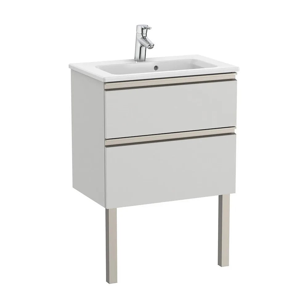 Mueble de Baño Compacto con Lavabo y 2 Cajones Color Gris Ártico Unik de 60 cm Colección The Gap Roca - Vista 2