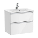 Móvel de Casa de Banho Compacto Com Lavatório E 2 Gavetas de Largura de Cor Branco Unik The Gap 60 cm Roca