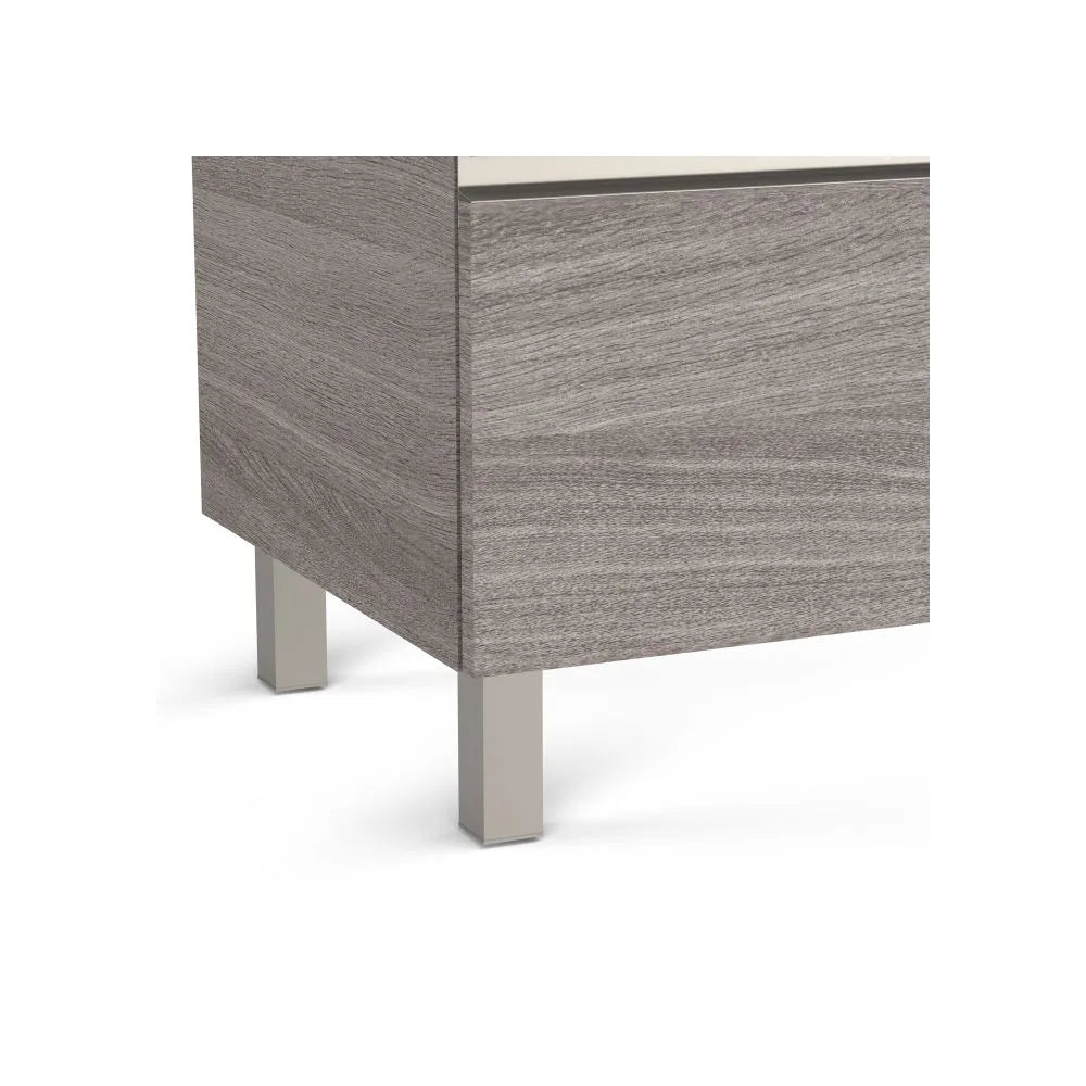 Mueble de baño compacto con lavabo y 3 cajones de 60 cm de ancho en color gris mate Unik The Gap Roca - Vista 2