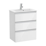 Mueble de Baño Compacto con Lavabo y 3 Cajones Unik de 60 cm Colección The Gap Blanco Brillo Roca