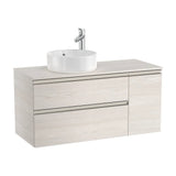 Meuble de Salle de Bains Pour Vasque À Poser À Gauche Avec 2 Tiroirs Et 1 Porte de Couleur Frêne The Gap 110 cm Roca