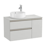 Bathroom Vanity Unit for Left-Hand Washbasin with 1 Door and 2 Drawers Arctic Grey 90 cm The Gap Collection Roca