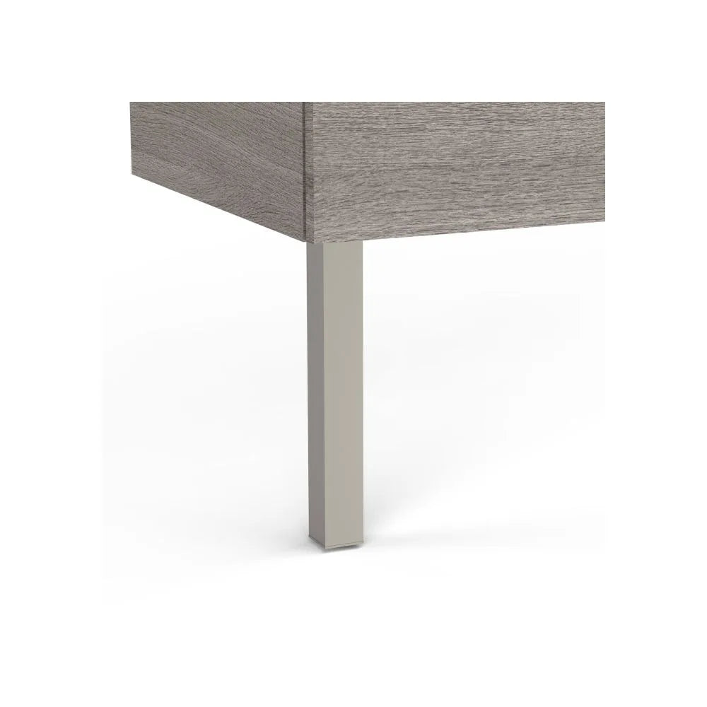 Mueble de baño para lavabo izquierdo de 90 cm de ancho con 1 puerta y 2 cajones color gris mate The Gap Roca - Vista 2