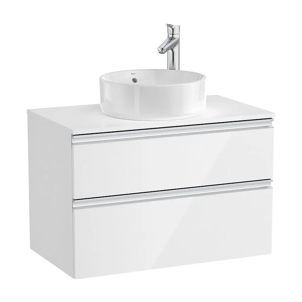 Mueble de Baño de 2 Cajones de 80 cm Colección The Gap Blanco Brillo Roca - Vista 1
